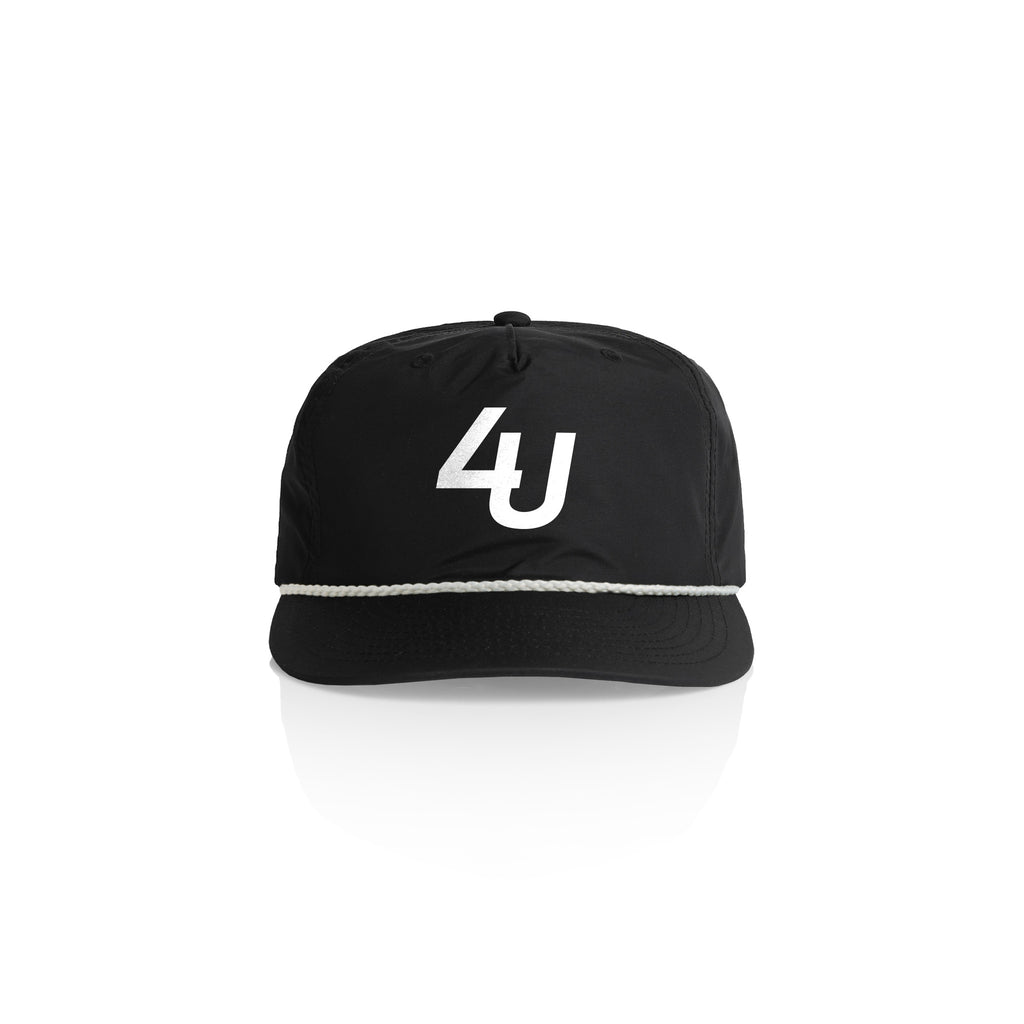 Four Under Lightweight Golf Cap – Black/White Front