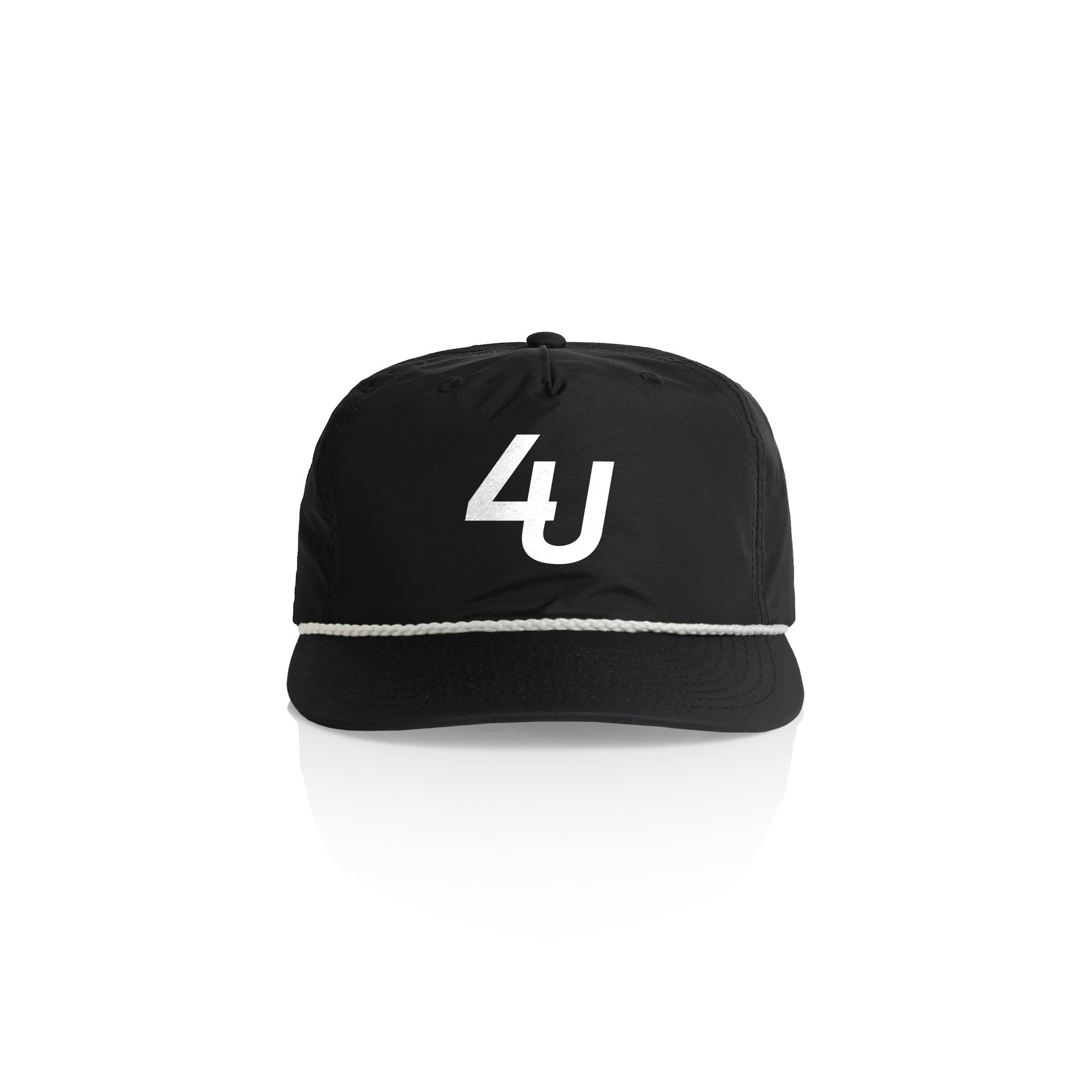 Four Under Lightweight Golf Cap – Black/White Front