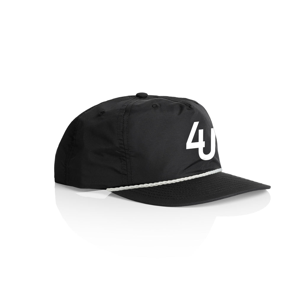 Four Under Lightweight Golf Cap – Black/White Side