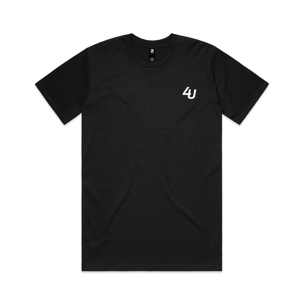 Four Under Golf Leisure Tee – Black Front 