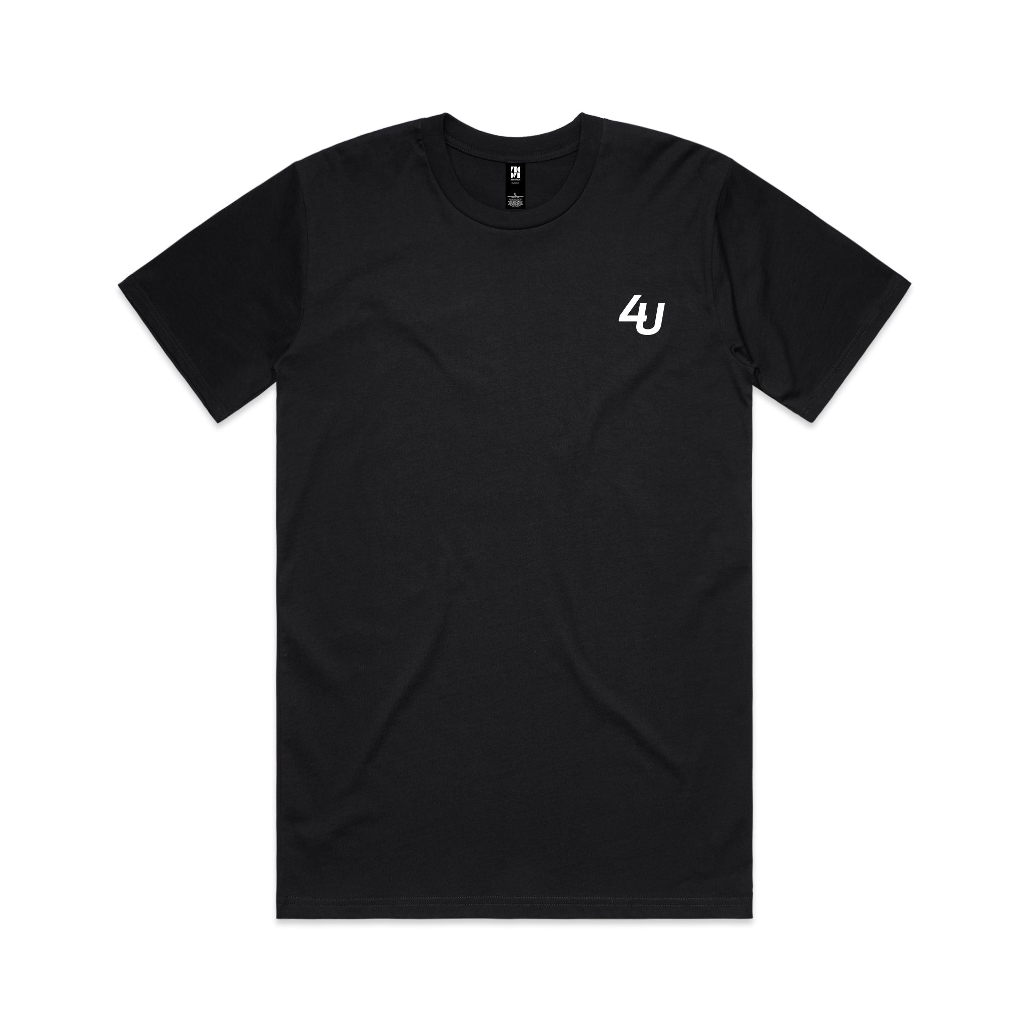Four Under Golf Leisure Tee – Black Front 