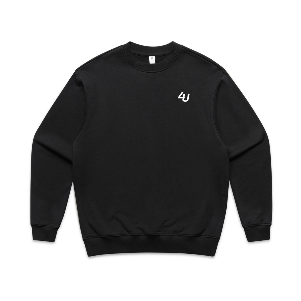 Four Under Golf Leisure Crew Jumper  - Black Front 