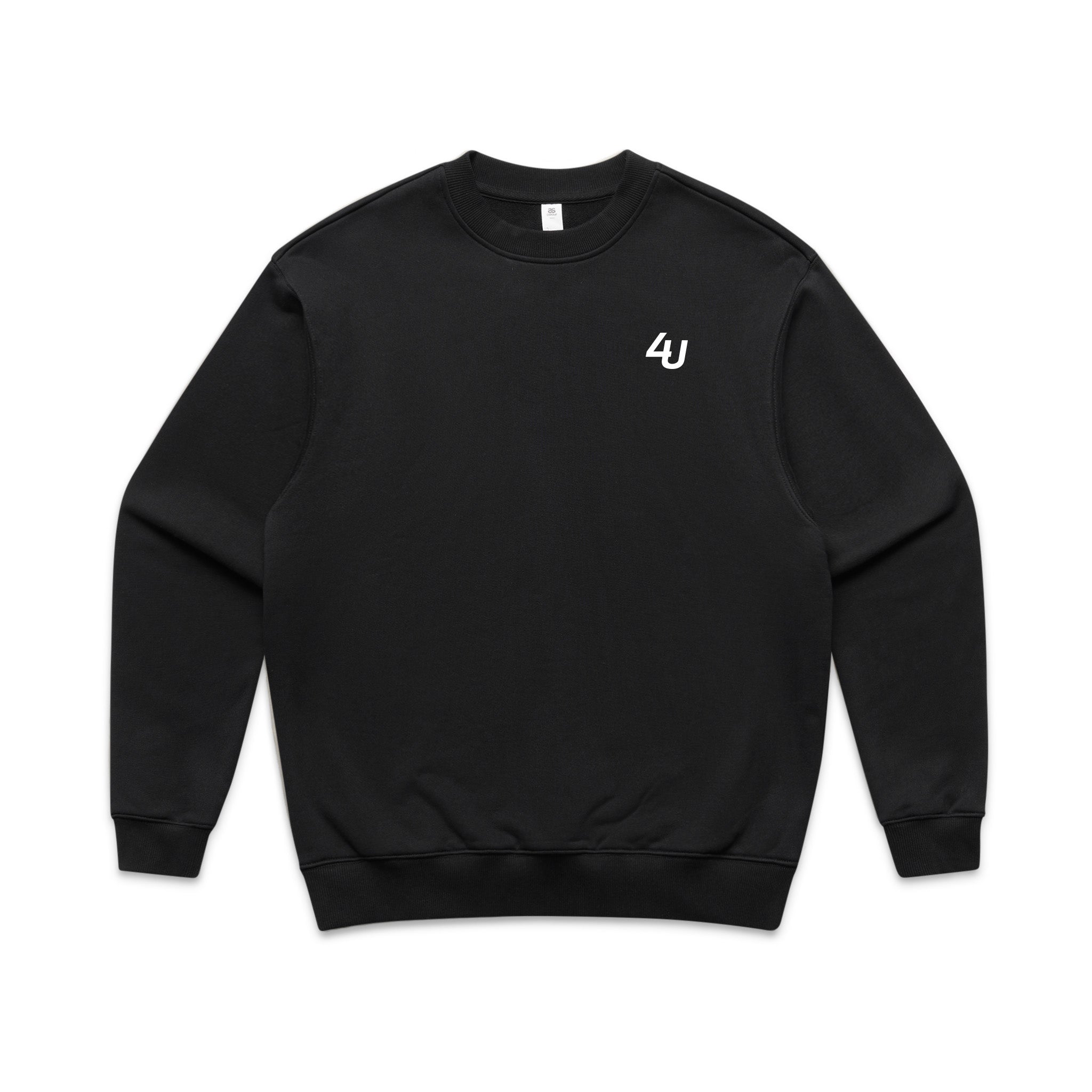 Four Under Golf Leisure Crew Jumper  - Black Front 