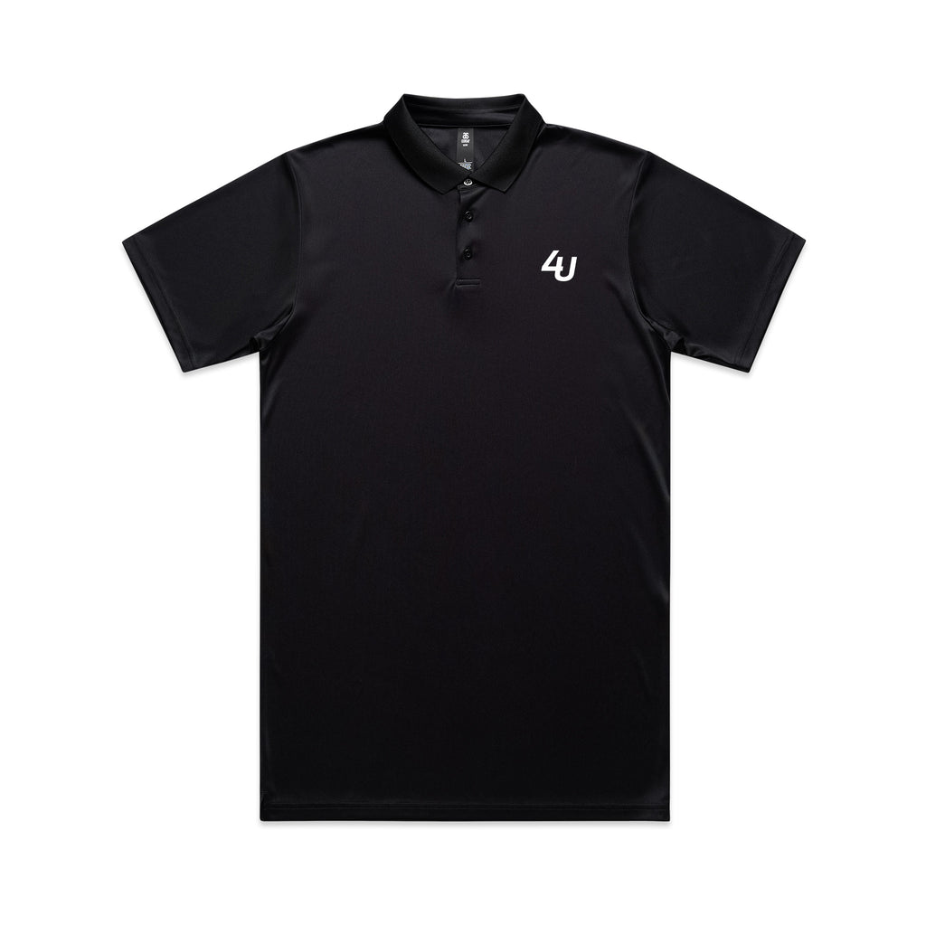 Four Under Core Golf Performance Polo - Black Front 