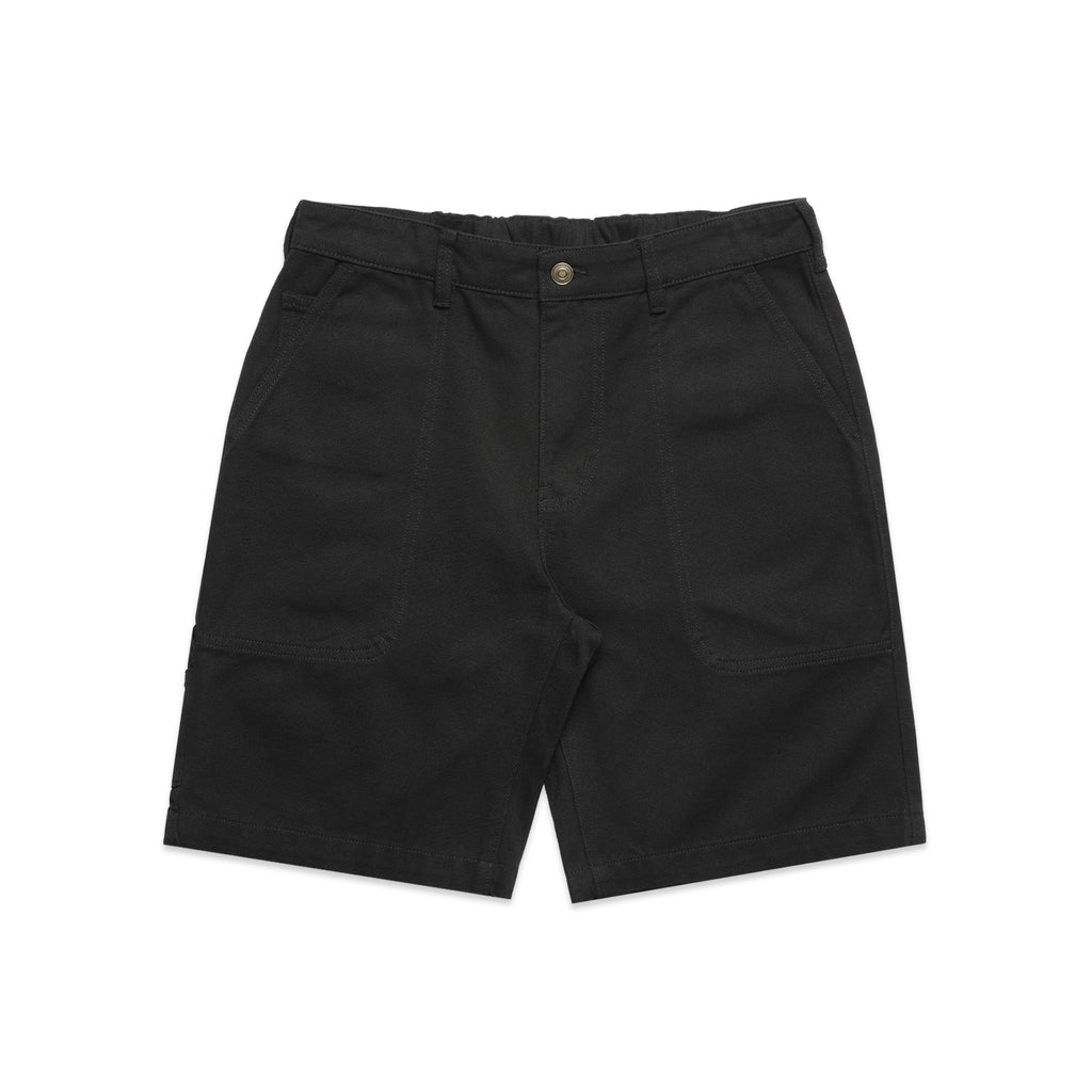 Four Under Golf Leisure Canvas Short - Black Front 