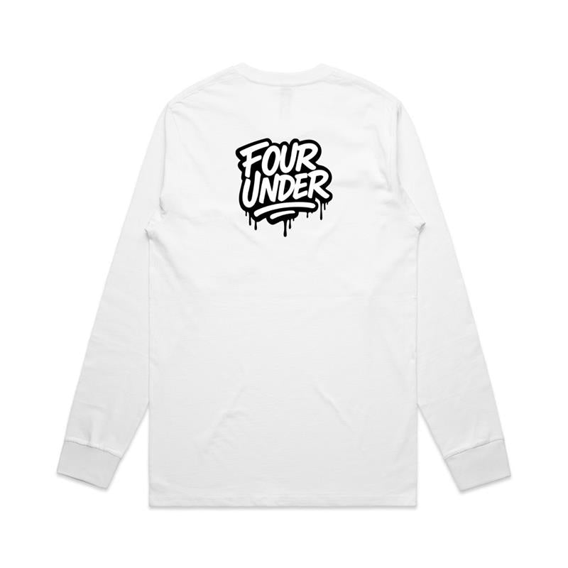 Four Under Golf Leisure Long Sleeve Tee – White Back