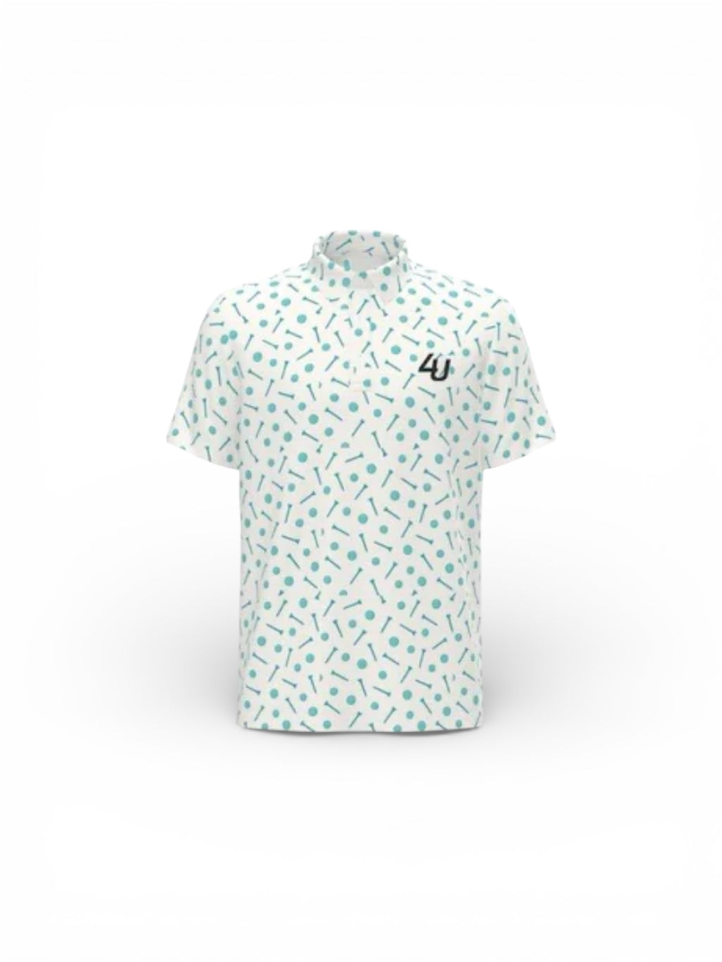 Four Under Golf Performance Polo – Tee & Ball Front 