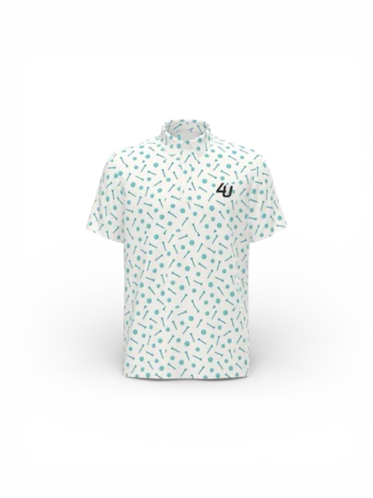 Four Under Golf Performance Polo – Tee & Ball Front 